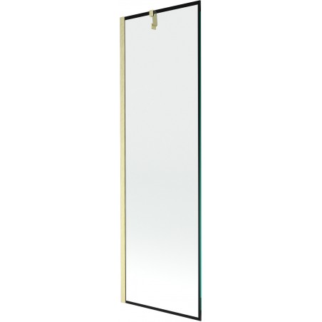 Mexen Next badwand 1-vleugelige 60 x 150 cm, zwart frame, goud geborsteld - 895-060-000-00-70-55