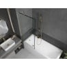 Mexen Next Badewannen-Faltwand 1-teilig 70 x 150 cm, schwarzes Muster, gebürstetes Gold - 895-070-000-00-70-55