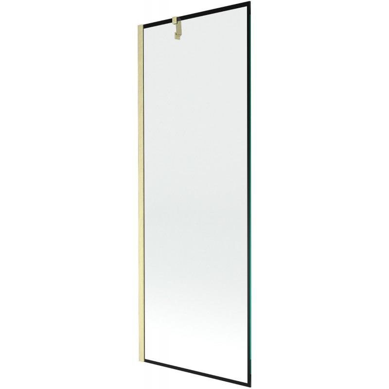 Mexen Next separador de banho 1-folha 70 x 150 cm, moldura preta, dourado escovado - 895-070-000-00-70-55