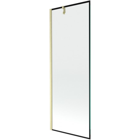 Mexen Next badwand 1-delig 70 x 150 cm, zwart frame, geborsteld goud - 895-070-000-00-70-55
