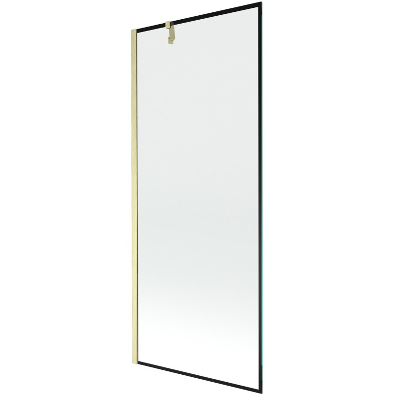 Mexen Next vanniparavan 1-osaline 80 x 150 cm, must raam, kuldne harjatud - 895-080-000-00-70-55