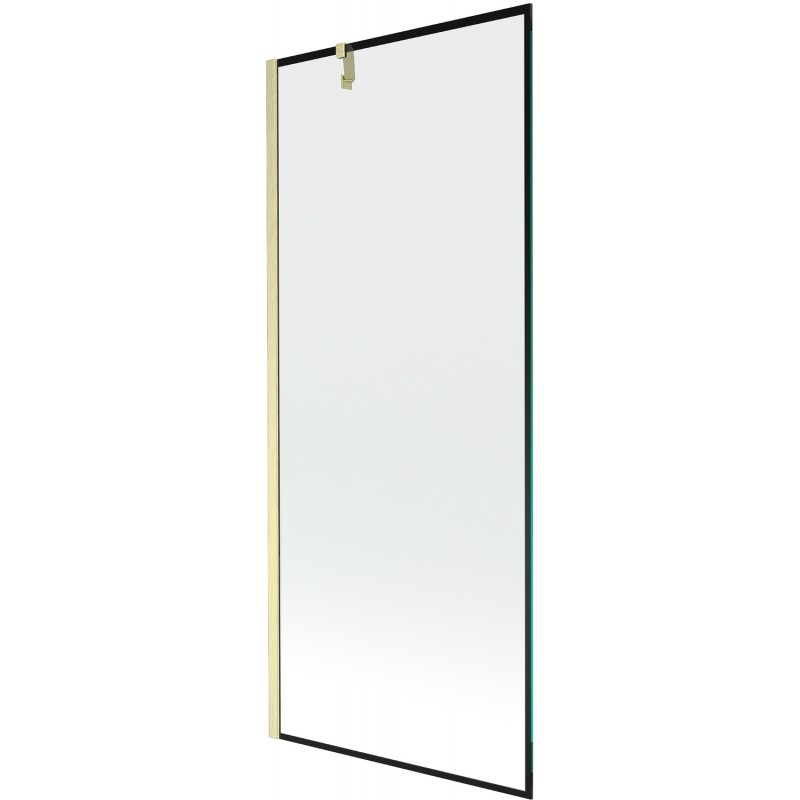 Mexen Next Wannentrennwand 1-flügelig 80 x 150 cm, schwarzes Muster, gebürstet Gold - 895-080-000-00-70-55