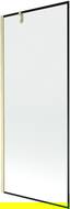 Mexen Next duschvägg 1-panel 80 x 150 cm, svart ram, borstad guld - 895-080-000-00-70-55