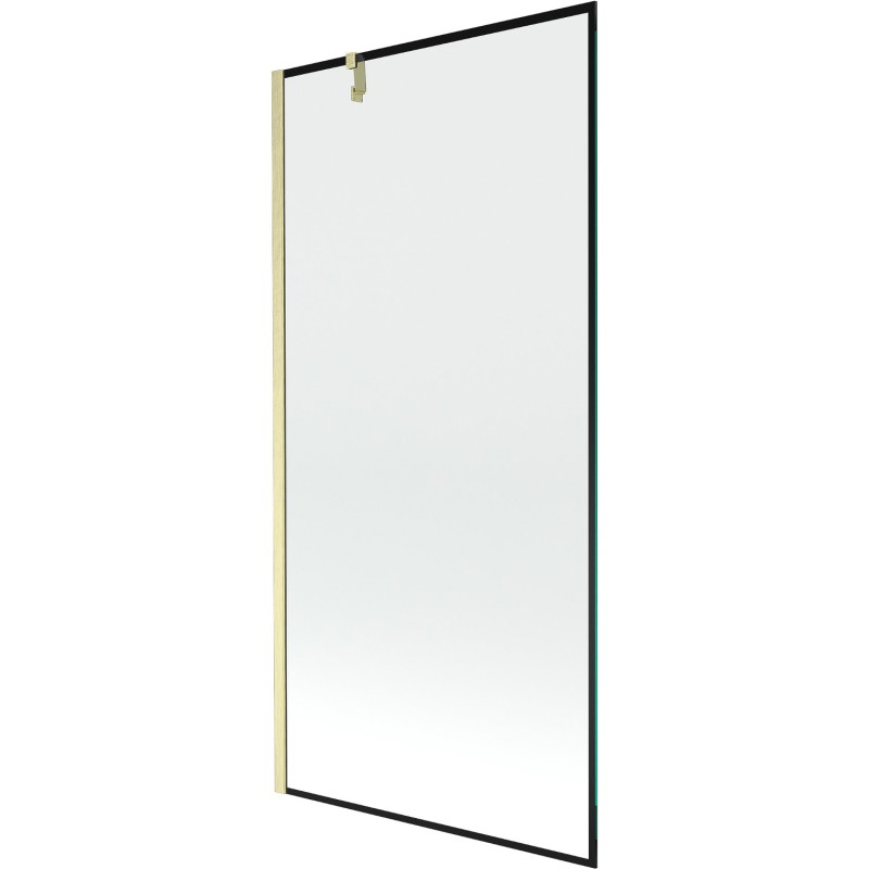 Mexen Next jednodijelni paravan za kadu 90 x 150 cm, crni okvir, zlatni četkani - 895-090-000-00-70-55