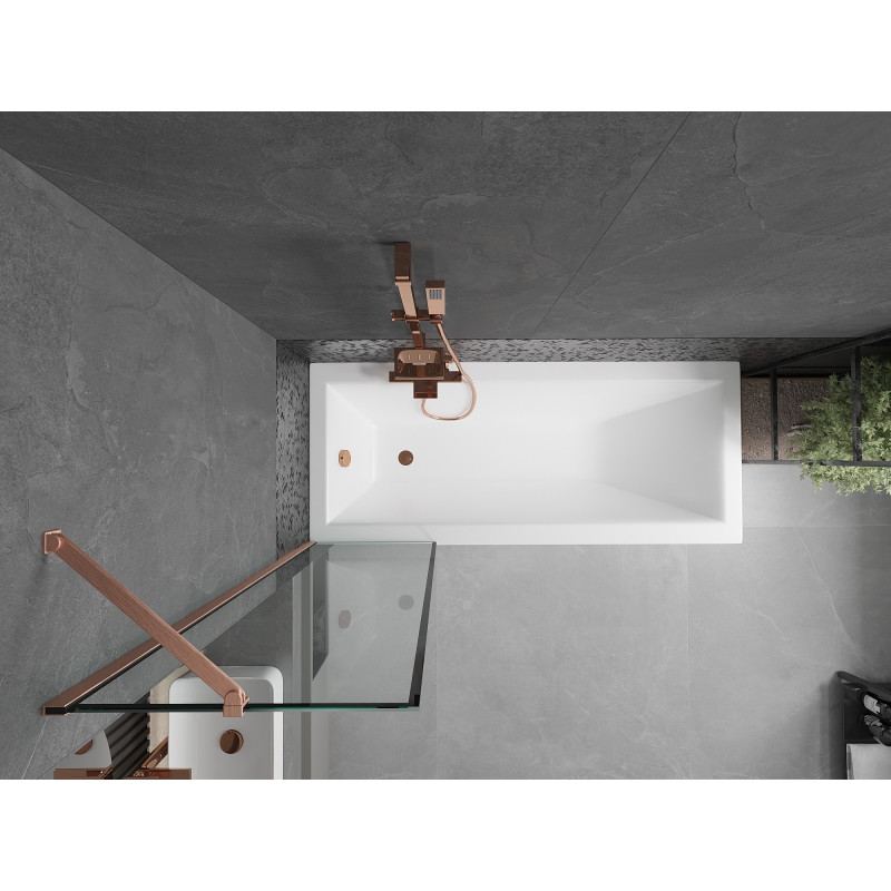 Mexen Next vanniparavann, 1-leheline 50 x 150 cm, must raam, harjatud vask - 895-050-000-00-70-65