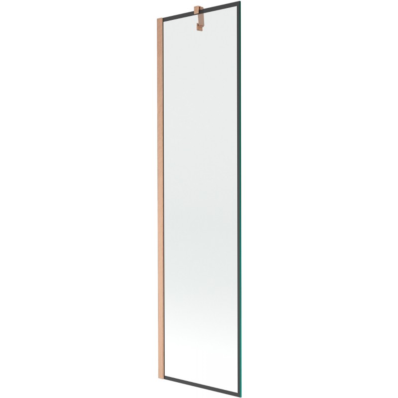 Mexen Next Badewannenfaltwand 1-flügelig 50 x 150 cm, schwarzes Muster, gebürstetes Kupfer - 895-050-000-00-70-65