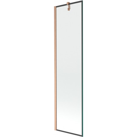 Mexen Next Badewannenfaltwand 1-flügelig 50 x 150 cm, schwarzes Muster, gebürstetes Kupfer - 895-050-000-00-70-65