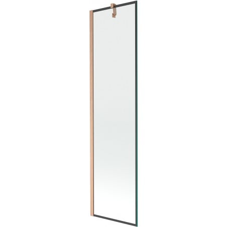 Mexen Next Single-panel Bath Screen 50 x 150 cm, Black Frame, Brushed Copper - 895-050-000-00-70-65