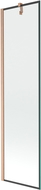 Mexen Next paravento da vasca ad 1 anta 50 x 150 cm, cornice nera, rame spazzolato - 895-050-000-00-70-65