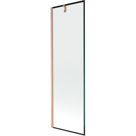 Mexen Next jednokrilni paravan za kadu 60 x 150 cm, crni okvir, brušeni bakar - 895-060-000-00-70-65