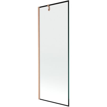 Mexen Next badwand scherm 1-delig 70 x 150 cm, zwart frame, geborsteld koper - 895-070-000-00-70-65