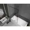 Mexen Next Badewannen-Paravent 1-flügelig 90 x 150 cm, schwarzes Muster, gebürstetes Kupfer - 895-090-000-00-70-65