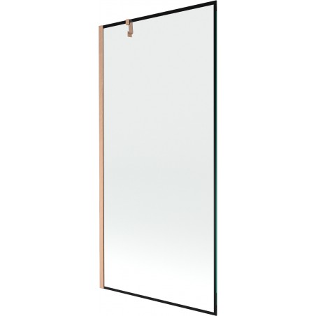 Mexen Next jednodijelni zaslon za kadu 90 x 150 cm, crni okvir, četkana bakar - 895-090-000-00-70-65