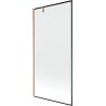 Mexen Next Badewannen-Paravent 1-flügelig 90 x 150 cm, schwarzes Muster, gebürstetes Kupfer - 895-090-000-00-70-65
