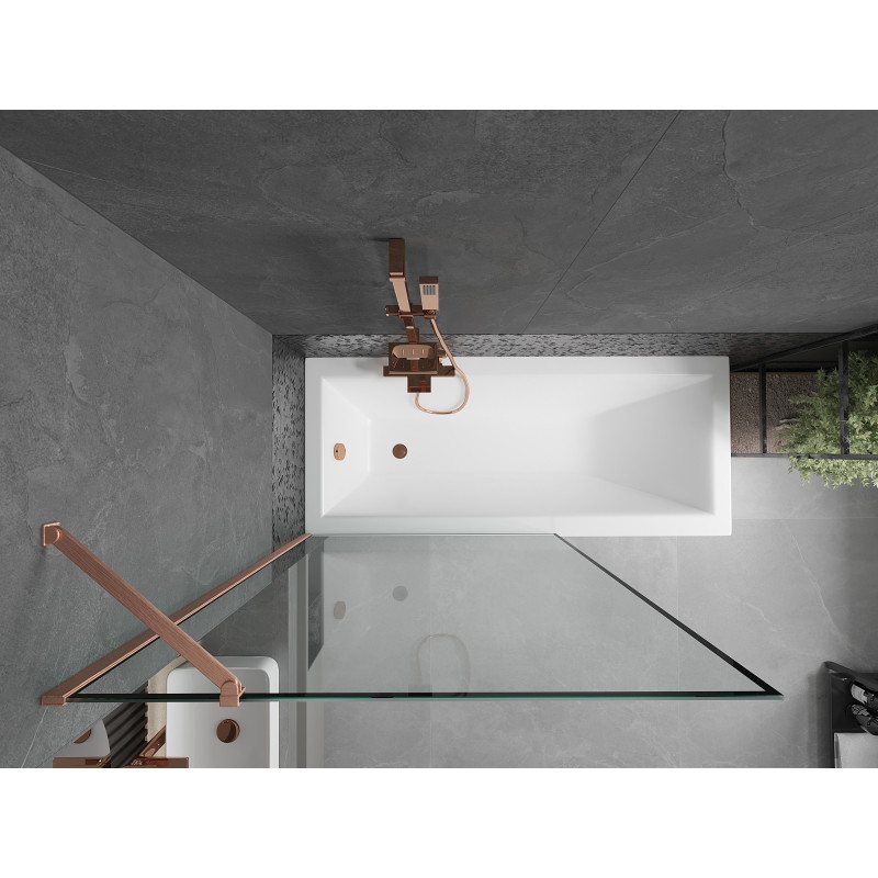 Mexen Next vannisein, 1-tiivaline 100 x 150 cm, must raam, harjatud vask - 895-100-000-00-70-65