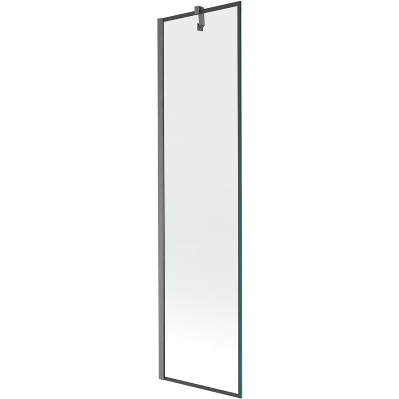 Mexen Next divisória de banho de 1 folha 50 x 150 cm, moldura preta, cinza escovado - 895-050-000-00-70-66