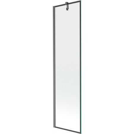 Mexen Next divisória de banho de 1 folha 50 x 150 cm, moldura preta, cinza escovado - 895-050-000-00-70-66