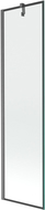 Mexen Next 1-flügelige Badewannenabtrennung 50 x 150 cm, schwarzer Rahmen, gebürstet Gun Gray - 895-050-000-00-70-66