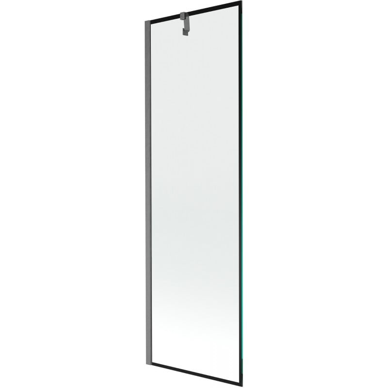 Mexen Next Badewannenabtrennung 1-flügelig 60 x 150 cm, schwarzes Muster, gebürstetes Gun Gray - 895-060-000-00-70-66