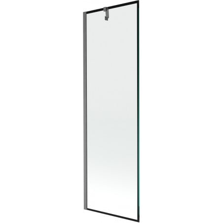 Mexen Next Badewannenabtrennung 1-flügelig 60 x 150 cm, schwarzes Muster, gebürstetes Gun Gray - 895-060-000-00-70-66