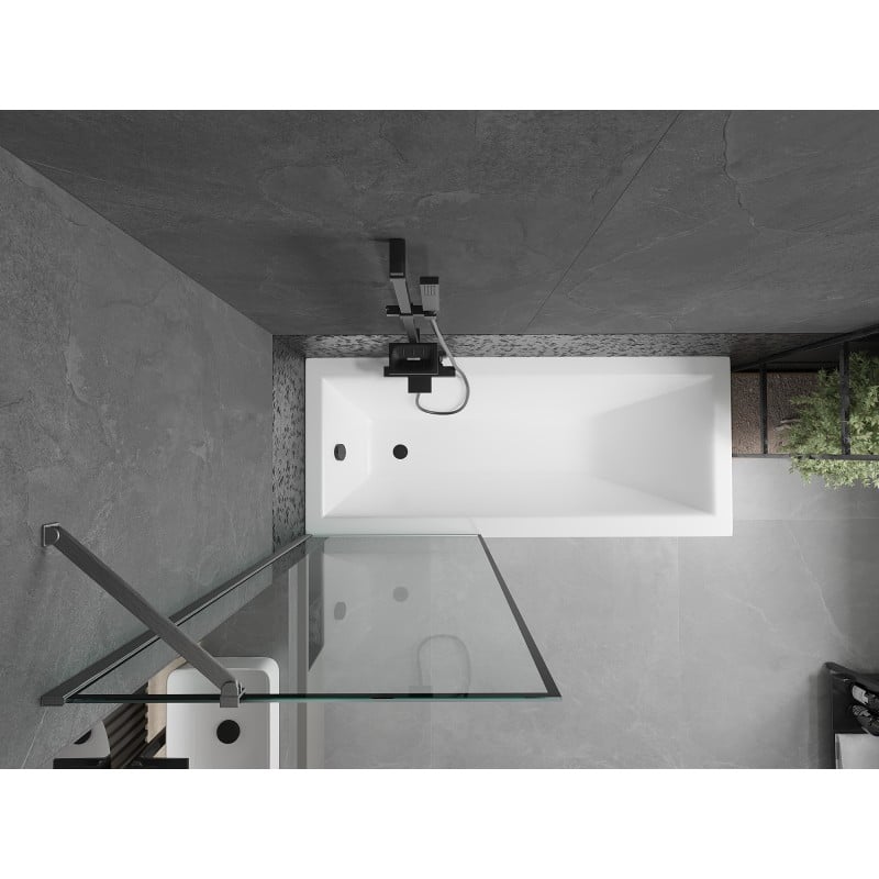 Mexen Next 70 x 150 cm yksisiipinen suihkuseinä, musta kehys, harjattu aseenharmaa - 895-070-000-00-70-66