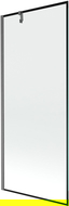 Mexen Next paravent de baignoire à 1 panneau 80 x 150 cm, cadre noir, gun gray brossé - 895-080-000-00-70-66
