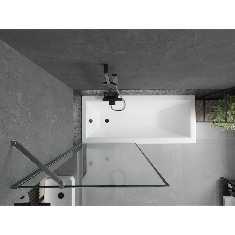 Mexen Next vannikardin, 1-ukseline, 80 x 150 cm, must raam, püssihall harjatud - 895-080-000-00-70-66
