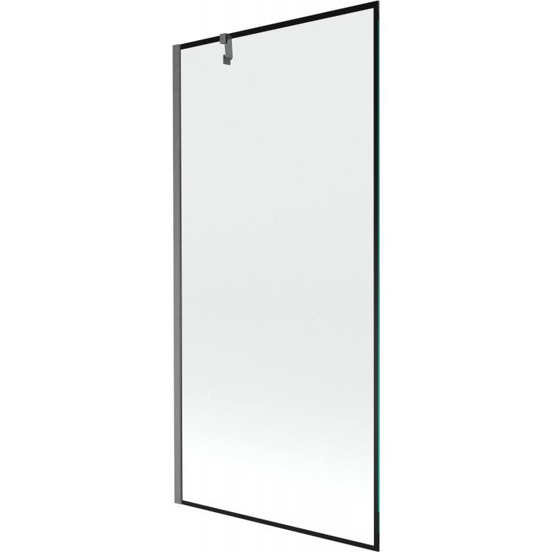 Mexen Next 1-flügelige Badewannenabtrennung 90 x 150 cm, schwarzes Muster, gebürstetes Gun Gray - 895-090-000-00-70-66
