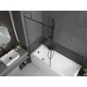 Mexen Next vannitoasisekaitse, 1-osaline, 90 x 150 cm, must raam, harjatud gun gray - 895-090-000-00-70-66