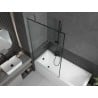 Mexen Next 1-panel Bathtub Screen 100 x 150 cm, Black Pattern, Brushed Gun Gray - 895-100-000-00-70-66