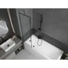 Mexen Next Badewannenabtrennung 1-flügelig 50 x 150 cm, schwarzes Muster, Gunmetal - 895-050-000-00-70-95