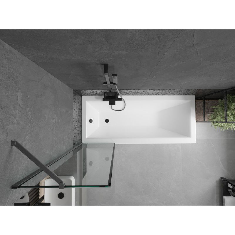 Mexen Next badwandpaneel 1-delig 50 x 150 cm, zwart frame, kanonmetaal - 895-050-000-00-70-95