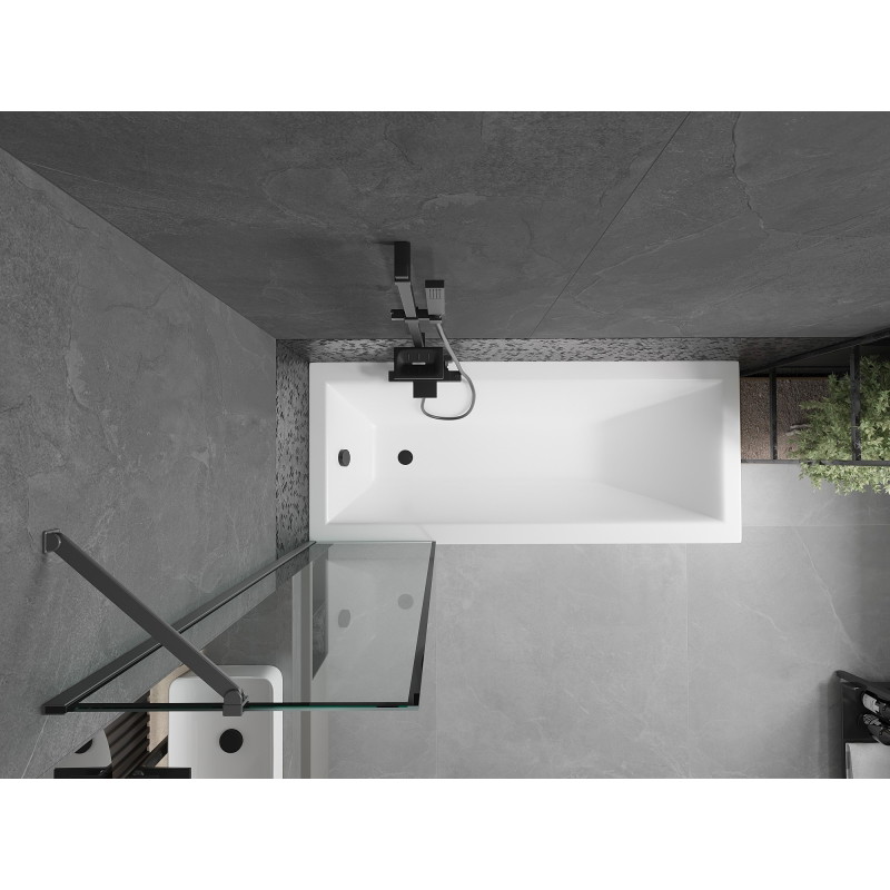 Mexen Next vannas ekrāns ar vienu paneli 50 x 150 cm, melns rāmis, gun metal - 895-050-000-00-70-95