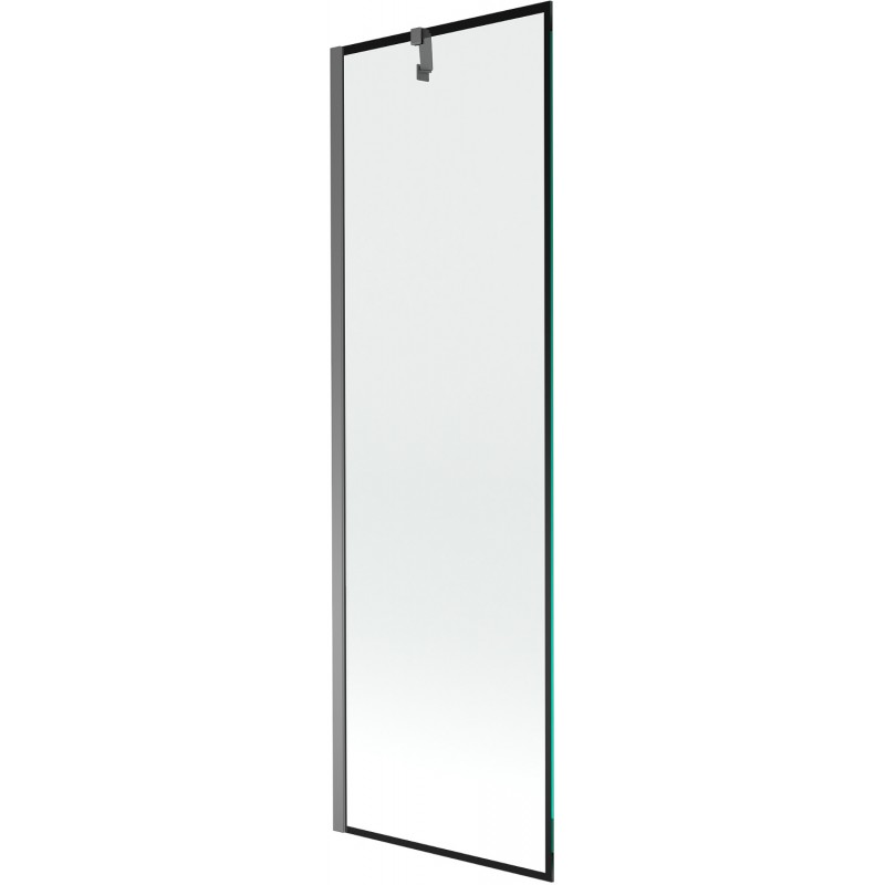 Mexen Next Badeabtrennung 1-flügelig 60 x 150 cm, schwarzer Rahmen, Gun Metal - 895-060-000-00-70-95