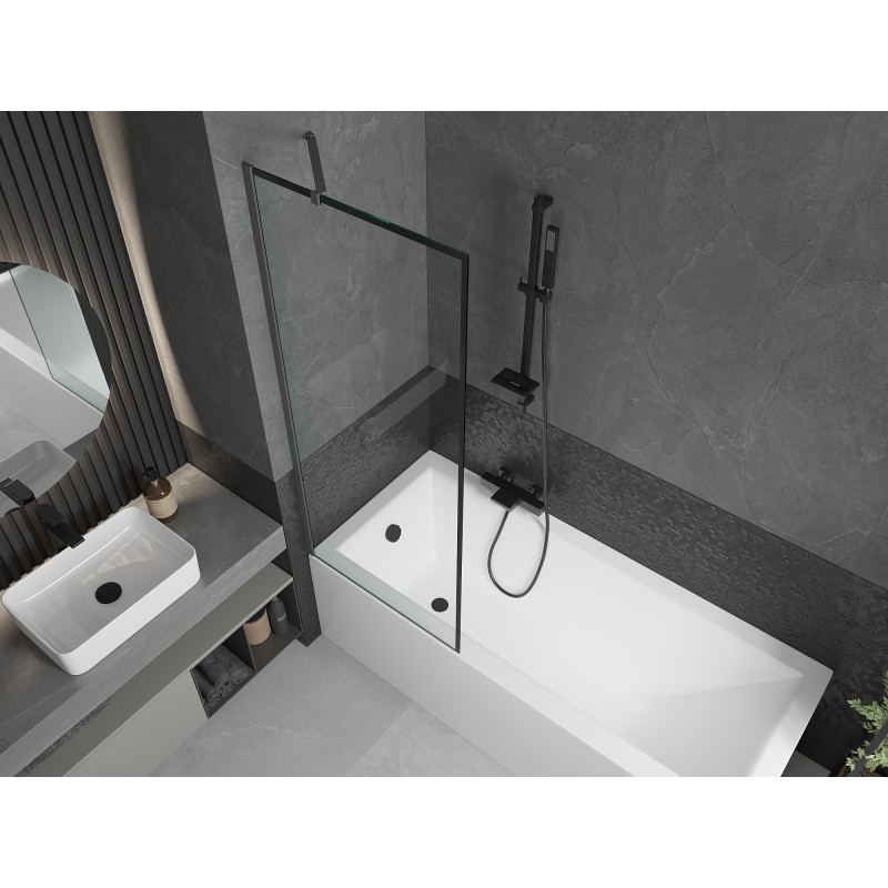 Mexen Next vannisein 1-likmeline 70 x 150 cm, must raam, gun metal - 895-070-000-00-70-95