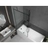 Mexen Next 1-wing bath screen 90 x 150 cm, black frame, gun metal - 895-090-000-00-70-95
