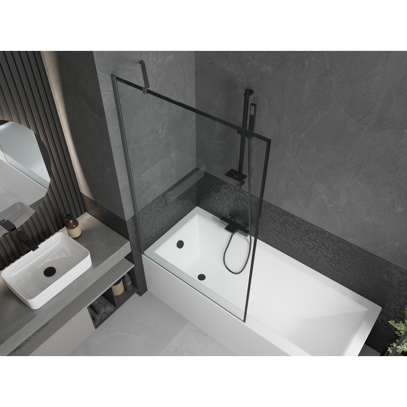 Mexen Next parawan nawannowy 1-skrzydłowy 100 x 150 cm, czarna ramka, gun metal - 895-100-000-00-70-95