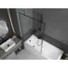 Mexen Next jednokrilni zaslon za kadu 100 x 150 cm, crni okvir, gun metal - 895-100-000-00-70-95