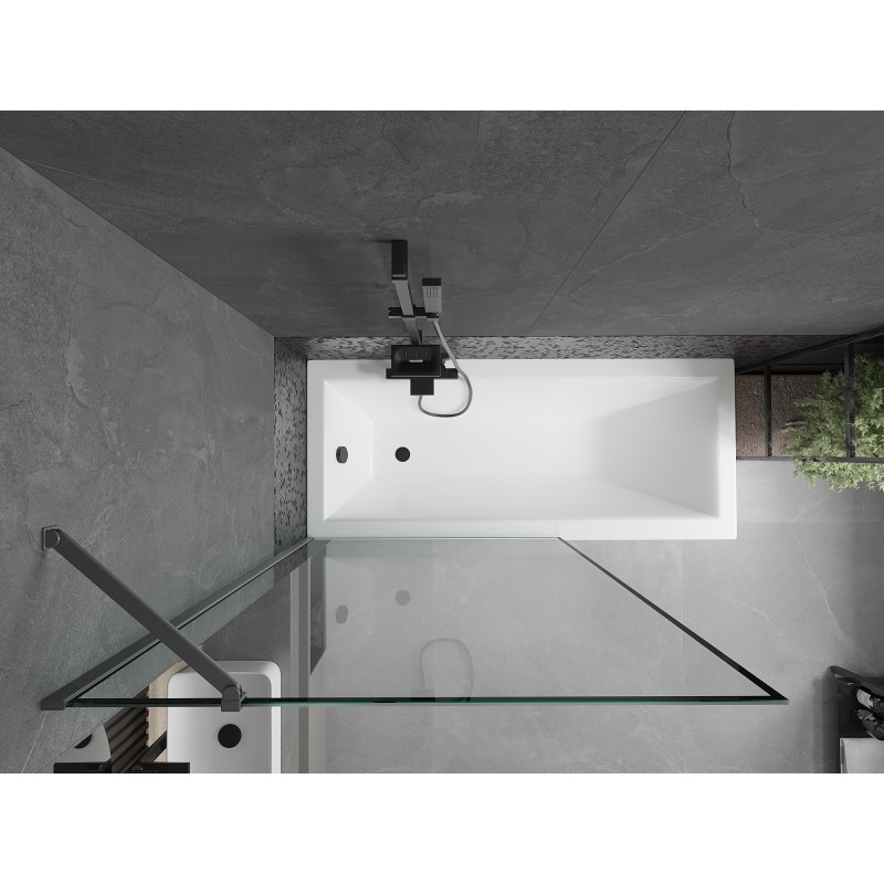 Mexen Next parawan nawannowy 1-skrzydłowy 100 x 150 cm, czarna ramka, gun metal - 895-100-000-00-70-95