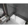 Mexen Next Badewannenwand 1-flügelig 80 x 150 cm, schwarzes Muster, gebürstetes Nickel - 895-080-000-00-70-97