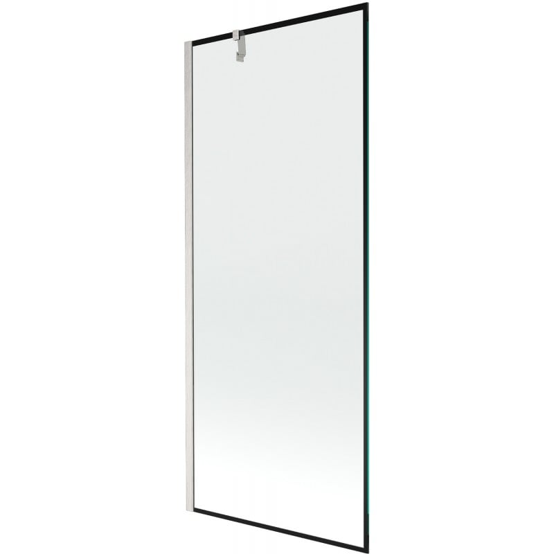 Mexen Next Badewannenwand 1-flügelig 80 x 150 cm, schwarzes Muster, gebürstetes Nickel - 895-080-000-00-70-97