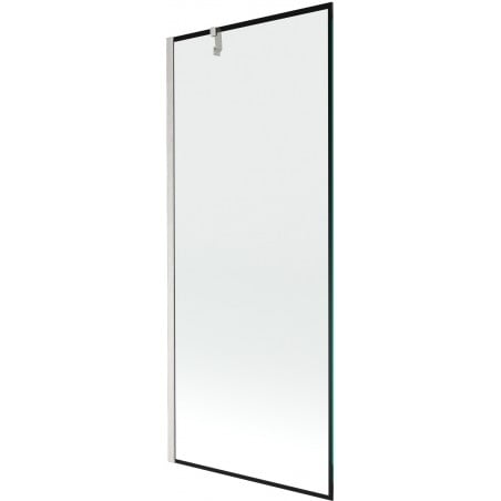 Mexen Next Badewannenwand 1-flügelig 80 x 150 cm, schwarzes Muster, gebürstetes Nickel - 895-080-000-00-70-97
