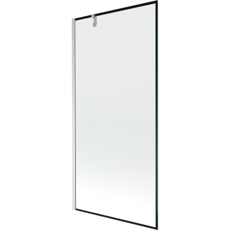 Mexen Next Badewannen-Abtrennung 1-flügelig 90 x 150 cm, schwarzer Rahmen, gebürstetes Nickel - 895-090-000-00-70-97