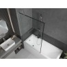 Mexen Next vannisein, 1-luuk, 100 x 150 cm, must raam, harjatud nikkel - 895-100-000-00-70-97