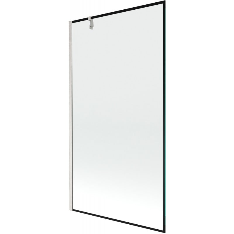Mexen Next Badewannenabtrennung 1-flügelig 100 x 150 cm, schwarzes Muster, gebürsteter Nickel - 895-100-000-00-70-97