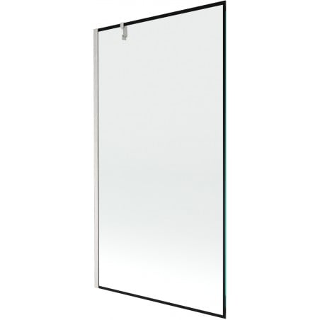 Mexen Next Badewannenabtrennung 1-flügelig 100 x 150 cm, schwarzes Muster, gebürsteter Nickel - 895-100-000-00-70-97