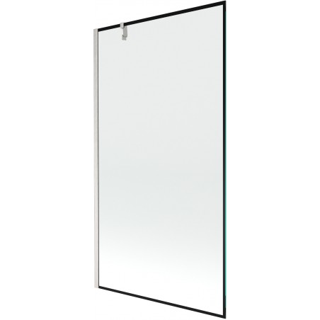 Mexen Next Duschwand 1-flügelig 100 x 150 cm, schwarzer Rahmen, gebürstetes Nickel - 895-100-000-00-70-97