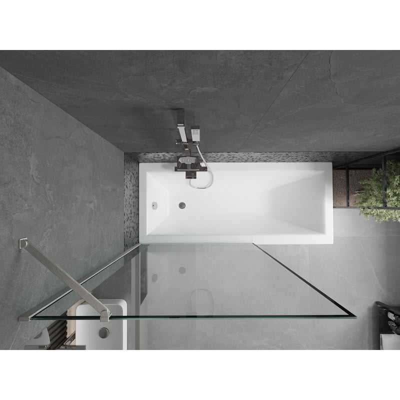 Mexen Next vannisein, 1-luuk, 100 x 150 cm, must raam, harjatud nikkel - 895-100-000-00-70-97