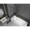 Mexen Next Badewannenabtrennung 1-flügelig 50 x 150 cm, schwarzes Muster, gebürstetes Gold - 895-050-000-00-77-55