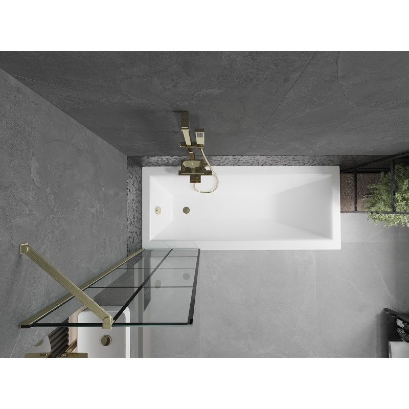 Mexen Next vannisein, 1-ukseline 50 x 150 cm, must ruudustik, kuldne harjatud - 895-050-000-00-77-55